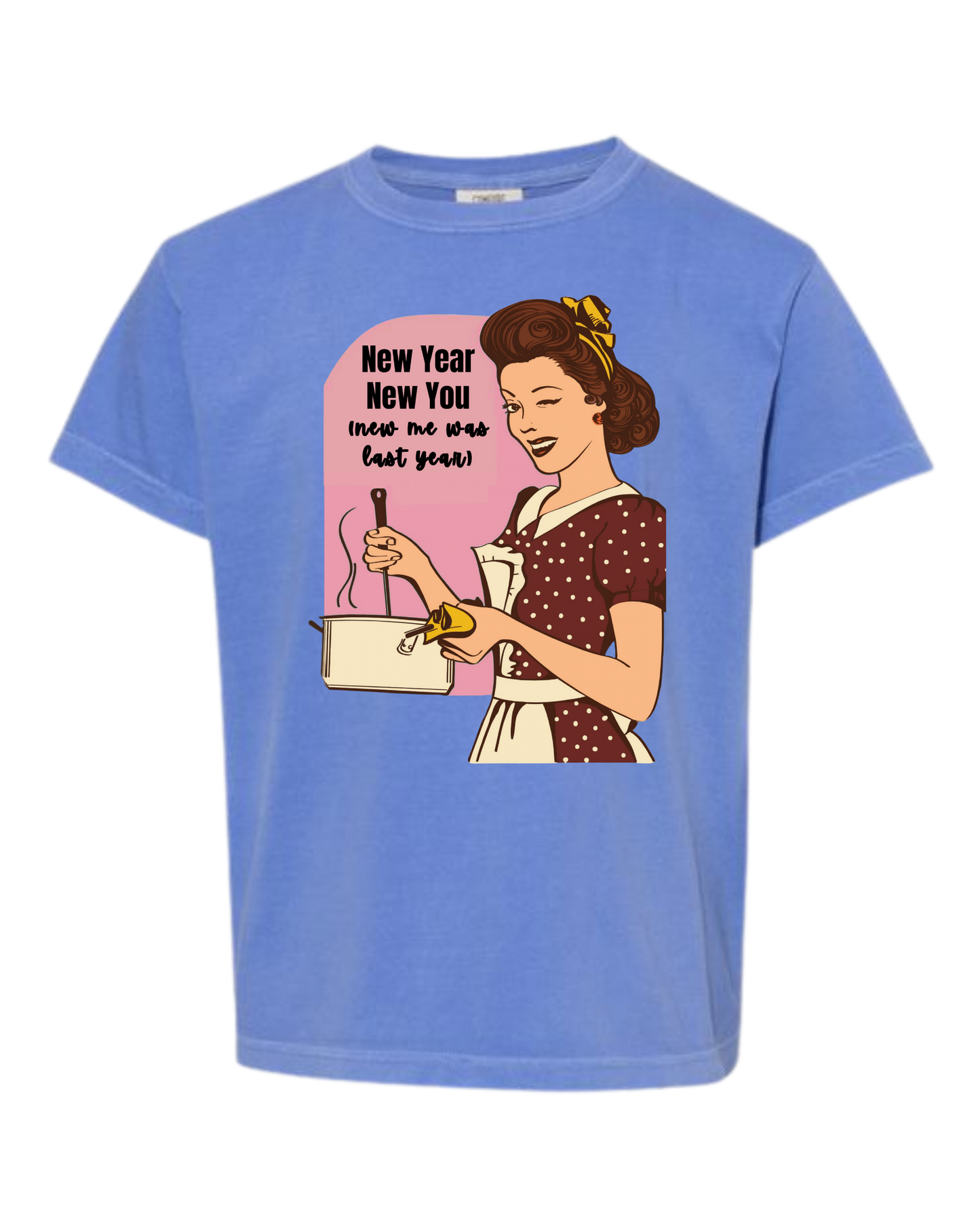 New Year New You - Comfort Colors - Heavyweight Youth Tee - Neutral Colors & Blues