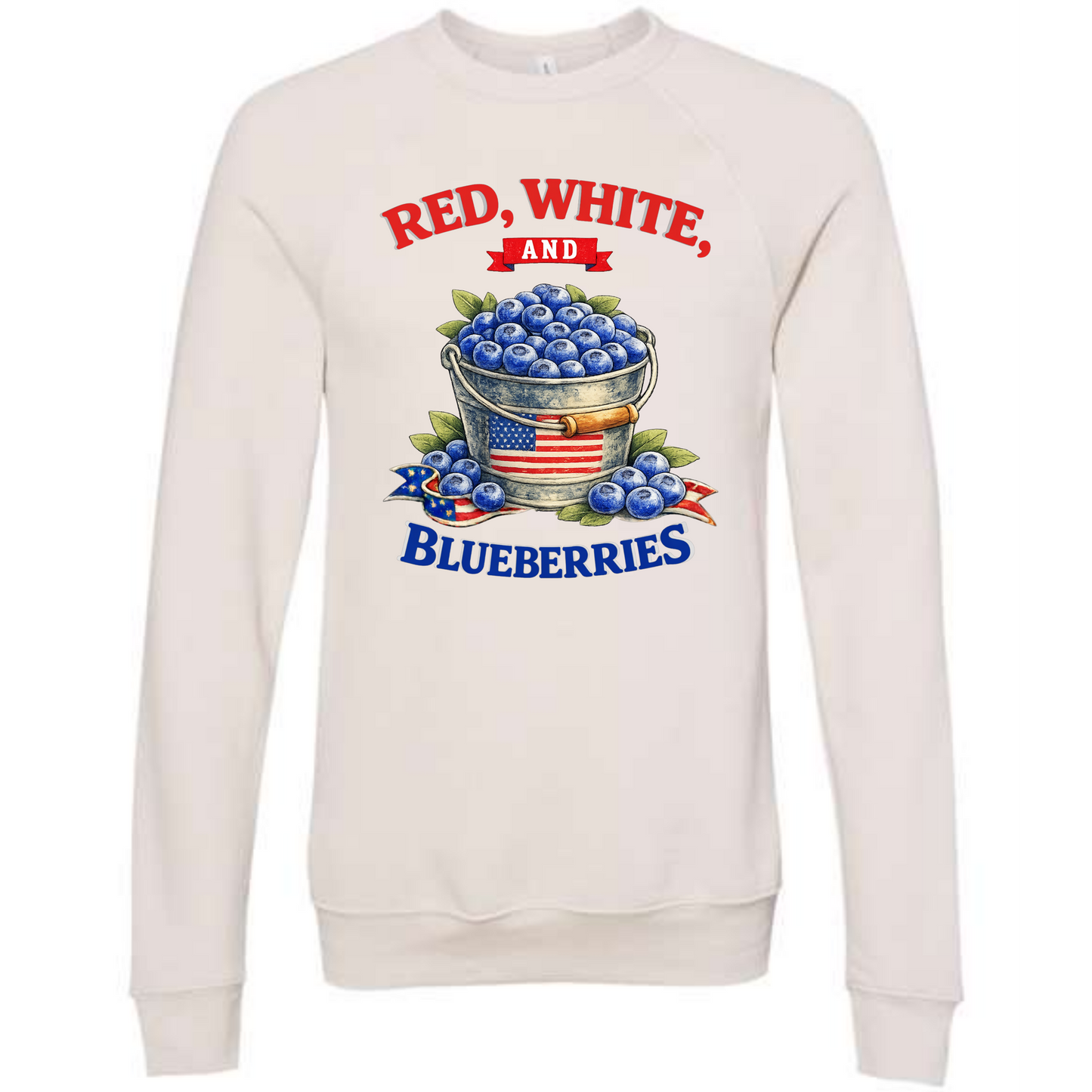 Red, White, And Blueberries - Sponge Fleece Raglan Sweatshirt - Assorted Colors