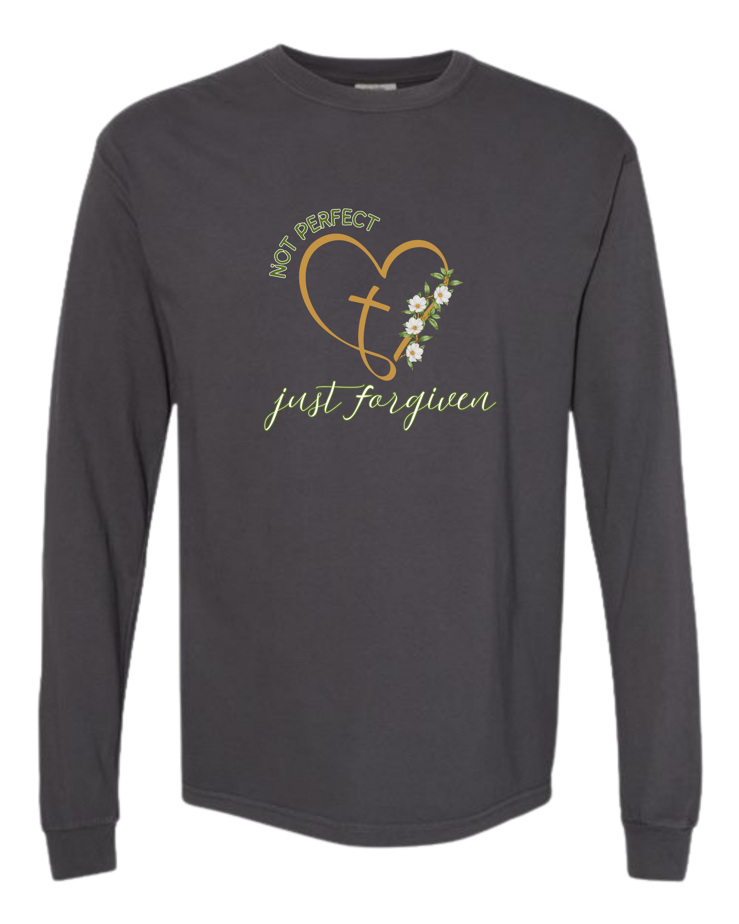 Not Perfect Just Forgiven - Comfort Colors - Heavyweight Long Sleeve Tee - Neutral Colors