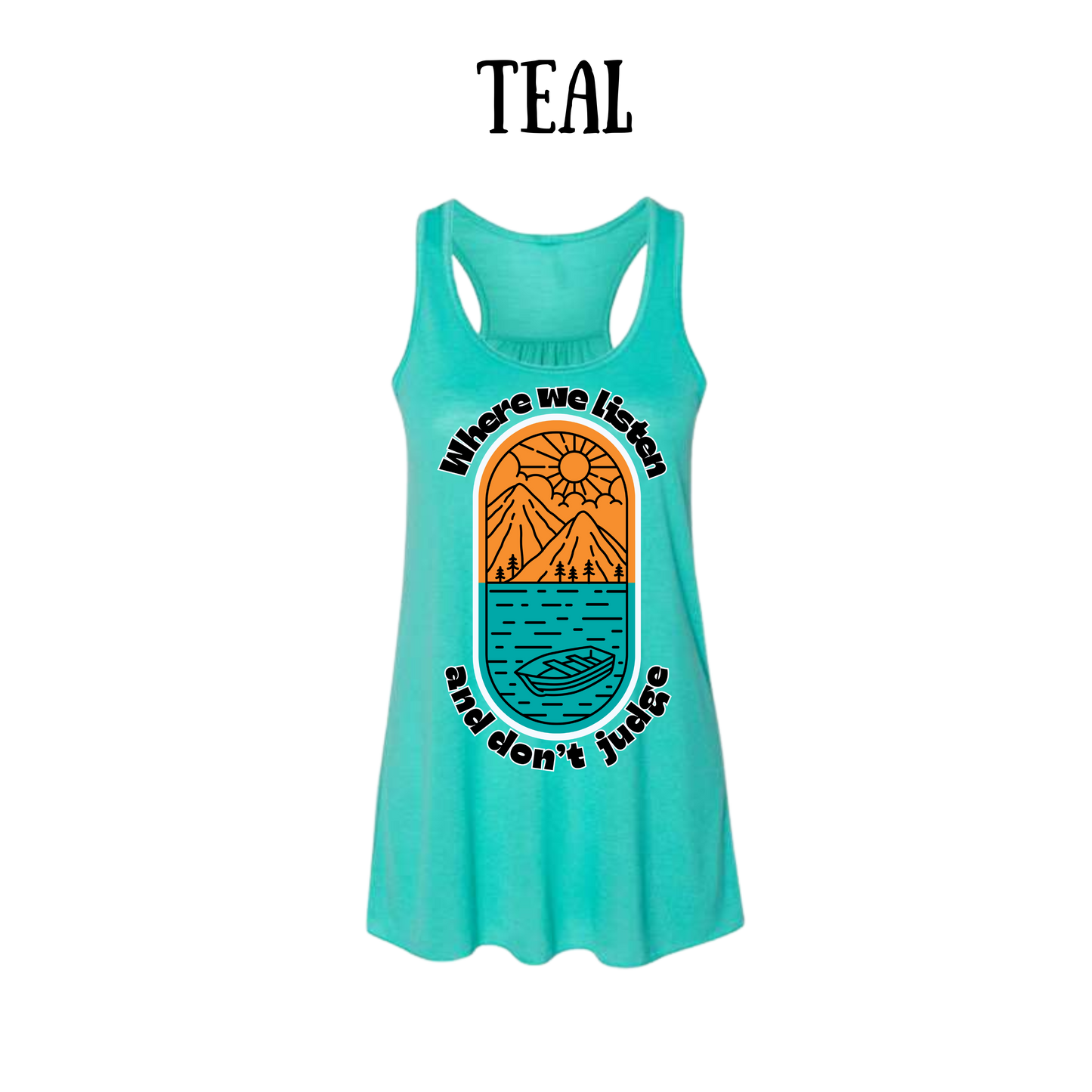 CP - Where We Listen and Don't Judge - Women's Flowy Racerback Tank