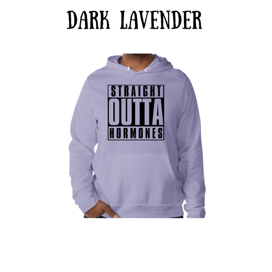 straight outta hormones - sponge fleece hoodie - blues, purples