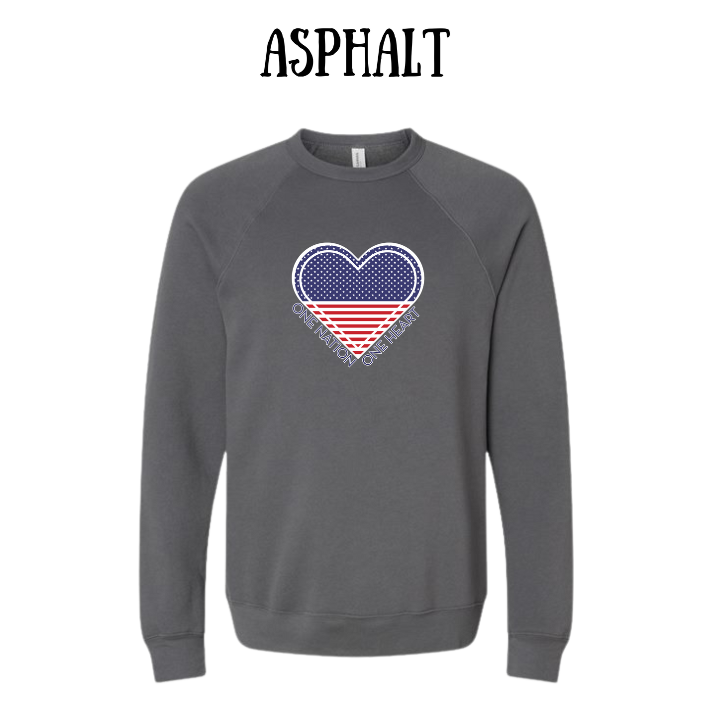 PP - One Nation One Heart - Sponge Fleece Raglan Sweatshirt - Greens, Neutrals