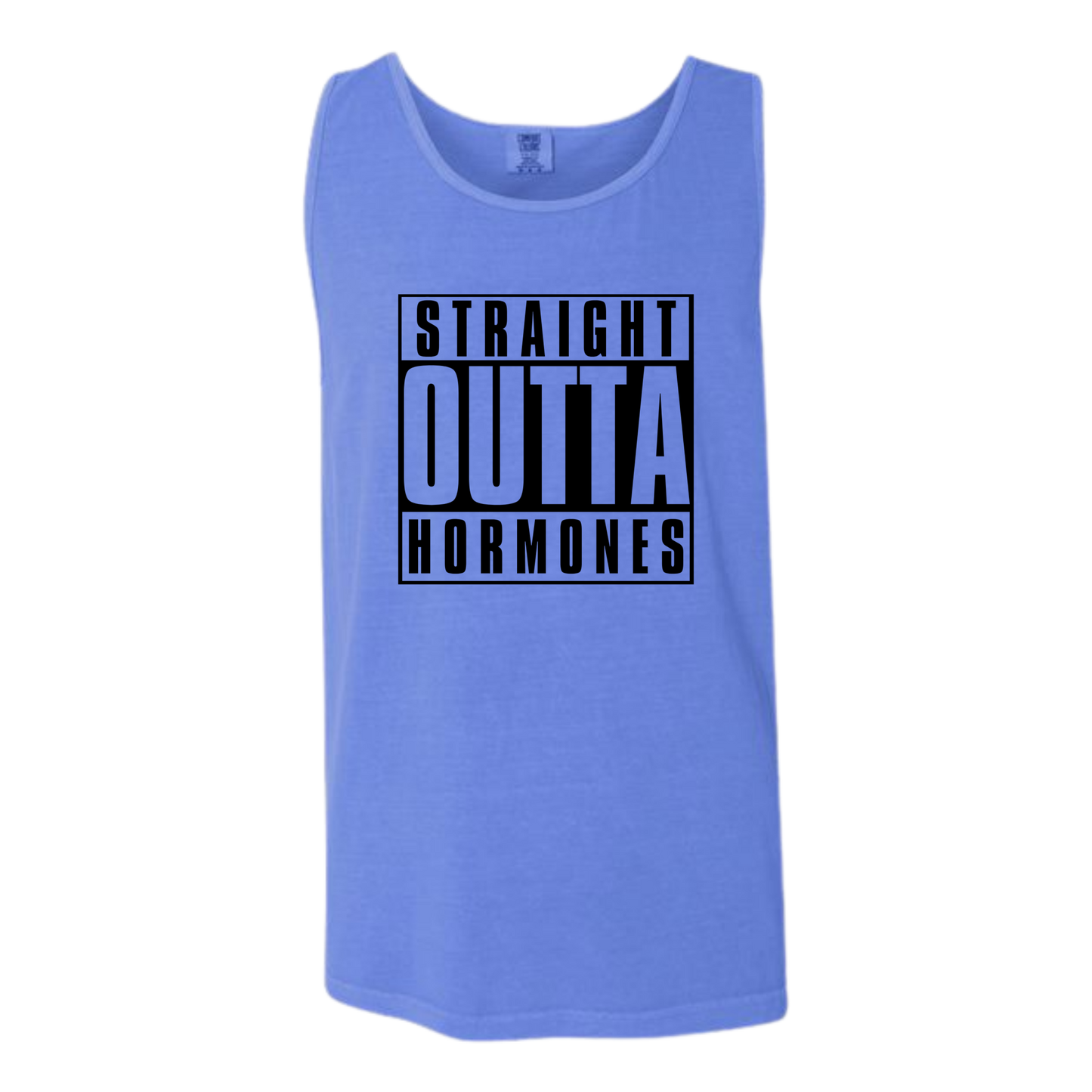 Straight Outta Hormones - Comfort Colors - Unisex Tank - Neutral Colors & Blues
