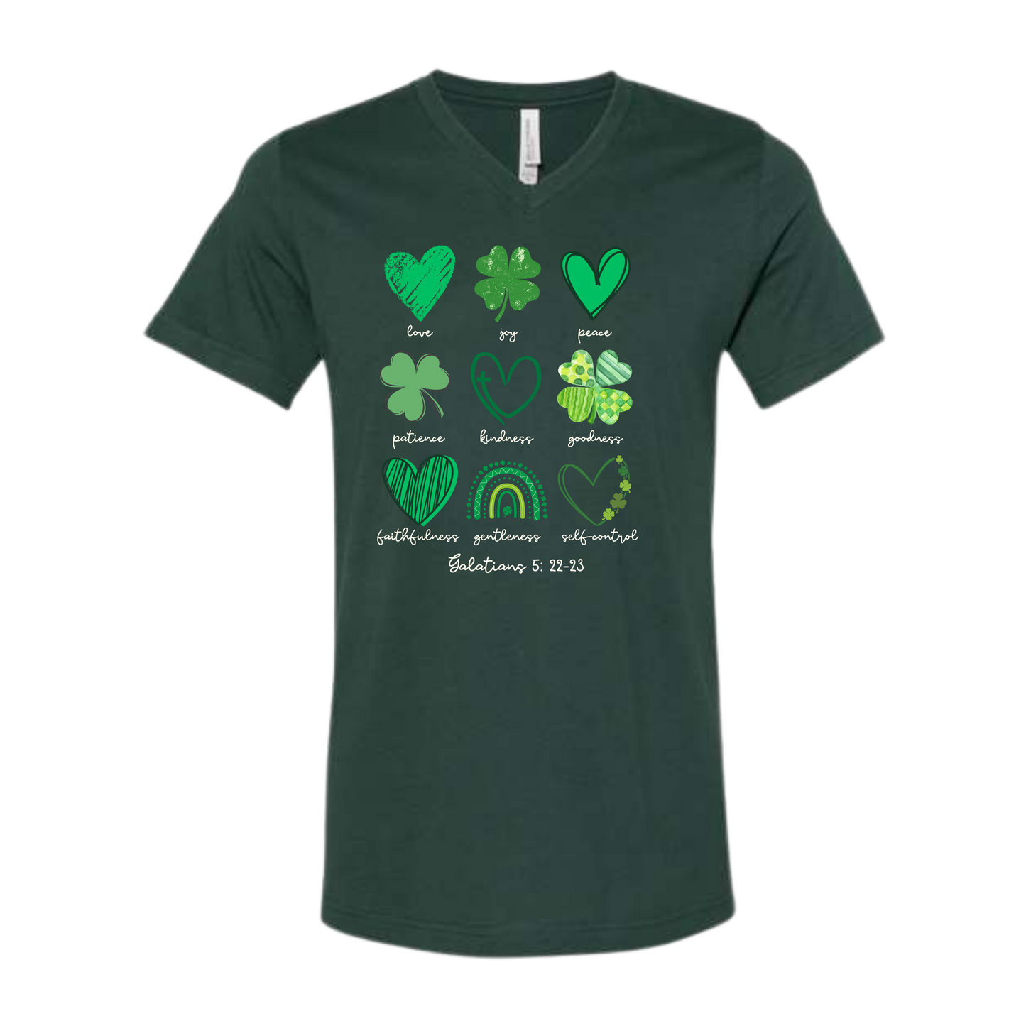 Galatians 5 - St Patrick's Day - Bella+Canvas - Unisex V-Neck - Assorted Colors