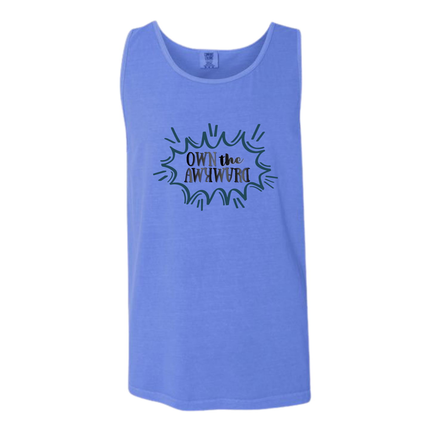 Own the Awkward - Comfort Colors - Unisex Tank - Neutral Colors & Blues