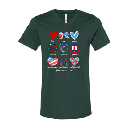 Galatians 5 - Patriotic - Bella+Canvas - Unisex V-Neck - Assorted Colors