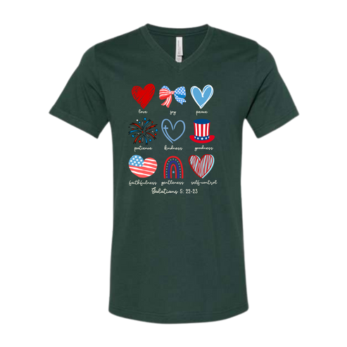 Galatians 5 - Patriotic - Bella+Canvas - Unisex V-Neck - Assorted Colors