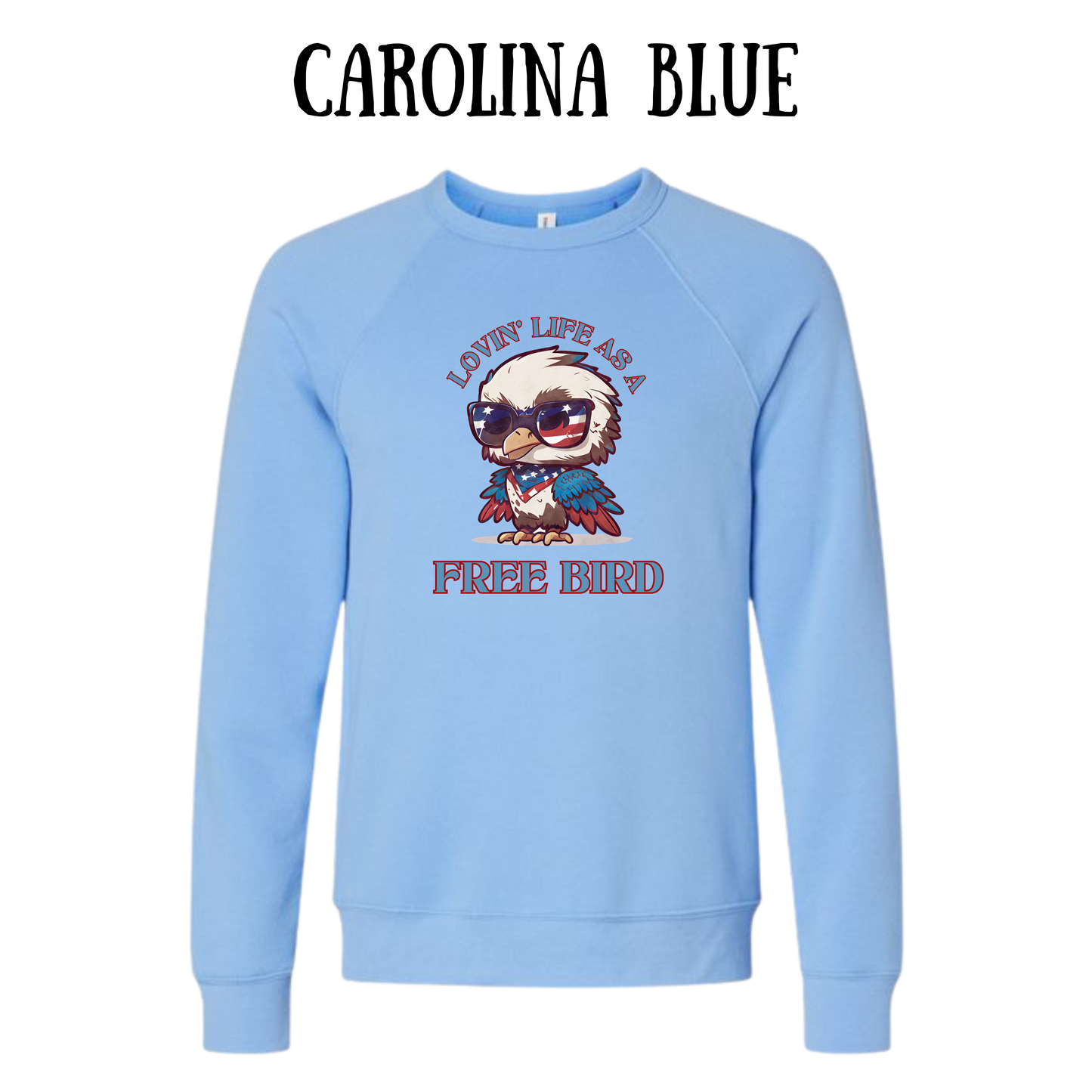 PP - Lovin' Life As A Free Bird - Sponge Fleece Raglan Sweatshirt - Blues, Purples