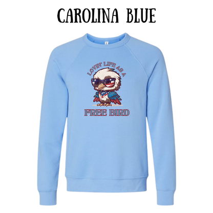 PP - Lovin' Life As A Free Bird - Sponge Fleece Raglan Sweatshirt - Blues, Purples