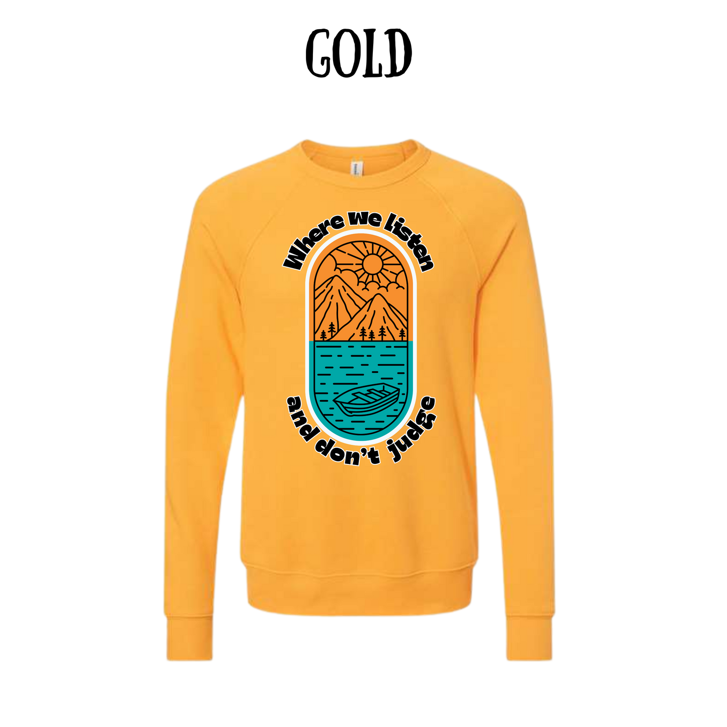 CP - Where We Listen and Don't Judge - Sponge Fleece Raglan Sweatshirt - Assorted Colors