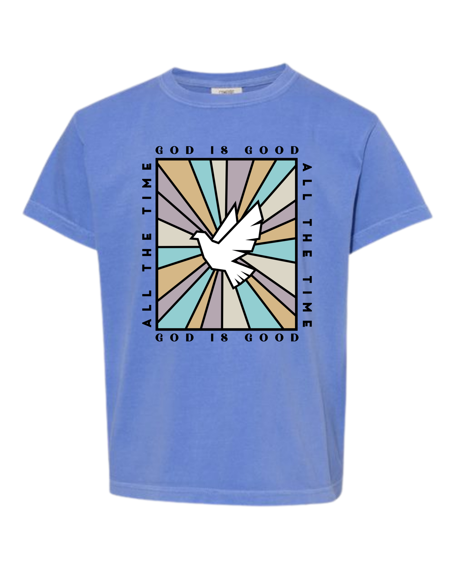 God Is Good - Comfort Colors - Heavyweight Youth Tee - Neutral Colors & Blues