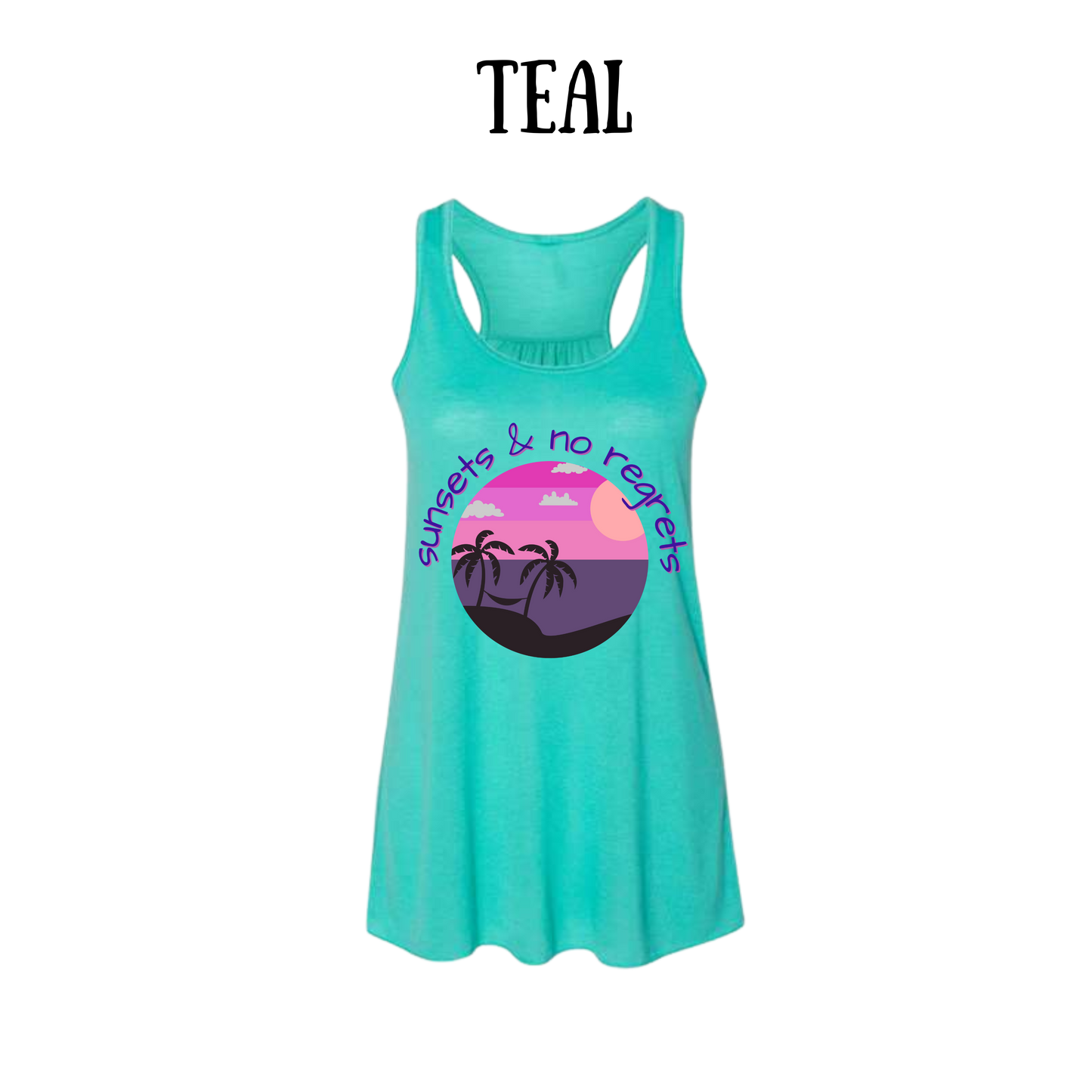 VP - Sunsets & No Regrets - Women's Flowy Racerback Tank