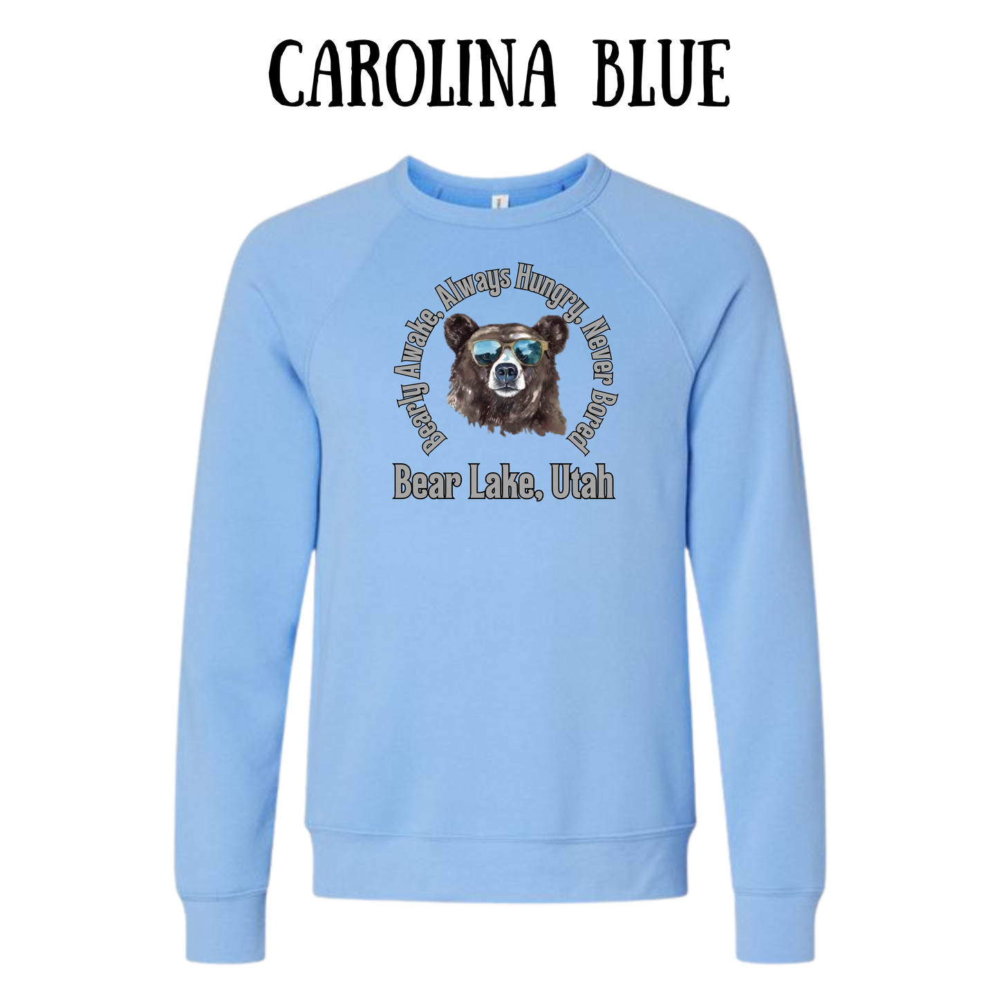 CP - Bear Lake Utah - Sponge Fleece Raglan Sweatshirt - Blues, Purples