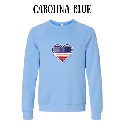 PP - One Nation One Heart - Sponge Fleece Raglan Sweatshirt - Blues, Purples