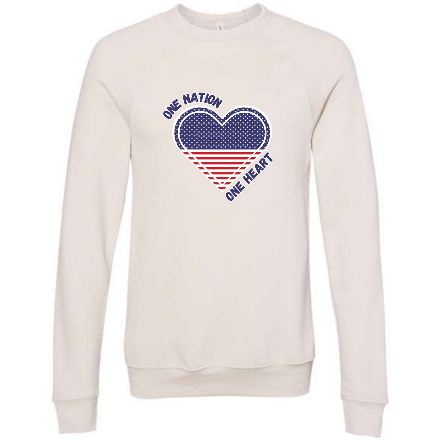One Nation One Heart - Sponge Fleece Raglan Sweatshirt - Assorted Colors