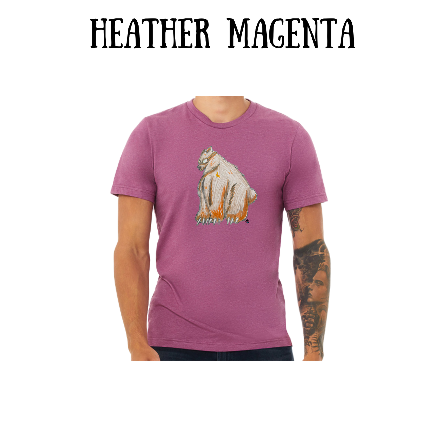 AC - Muscle Bear - Unisex Tee - Pinks, Purples, Neutrals