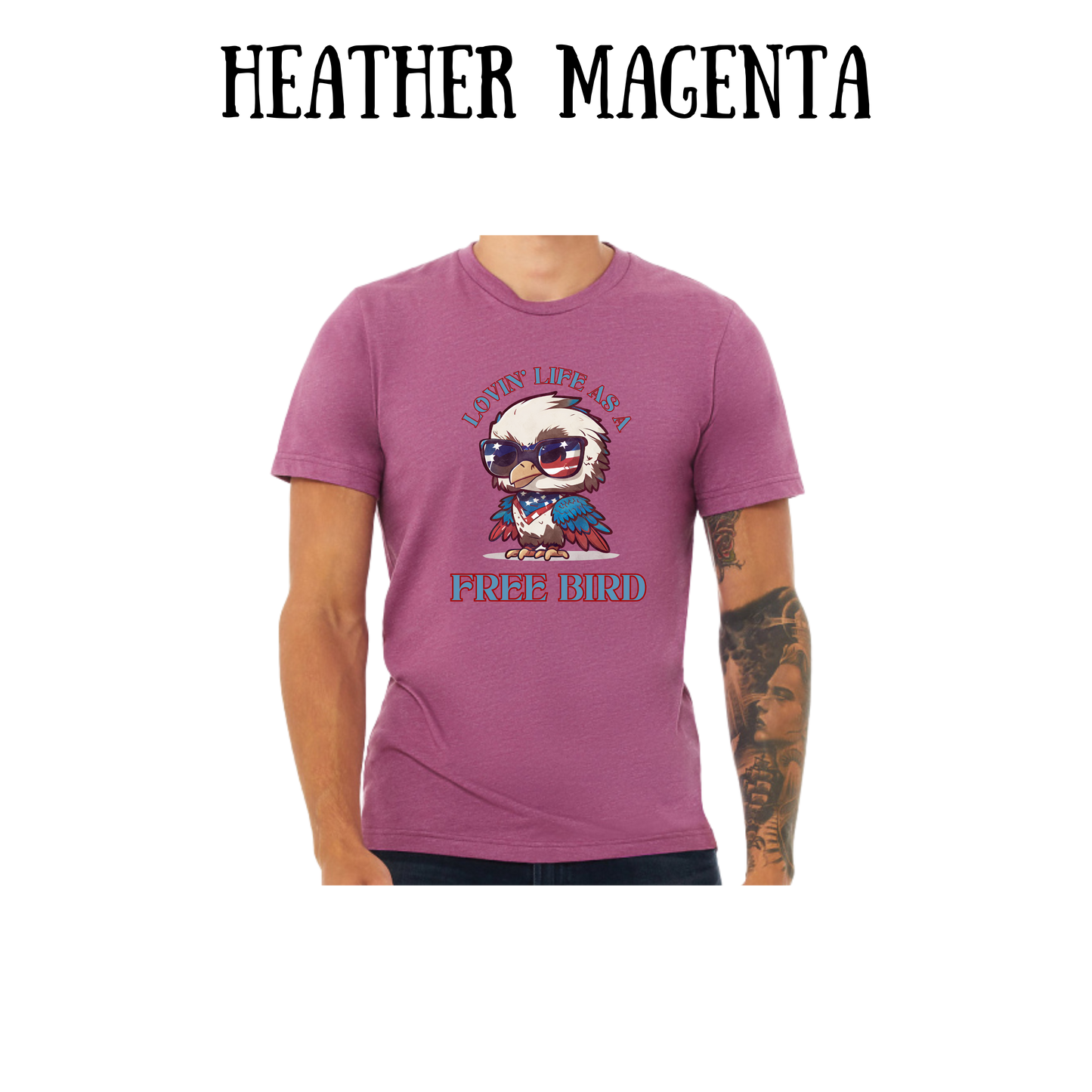 PP - Lovin' Life As A Free Bird - Unisex Tee - Pinks, Purples, Neutrals