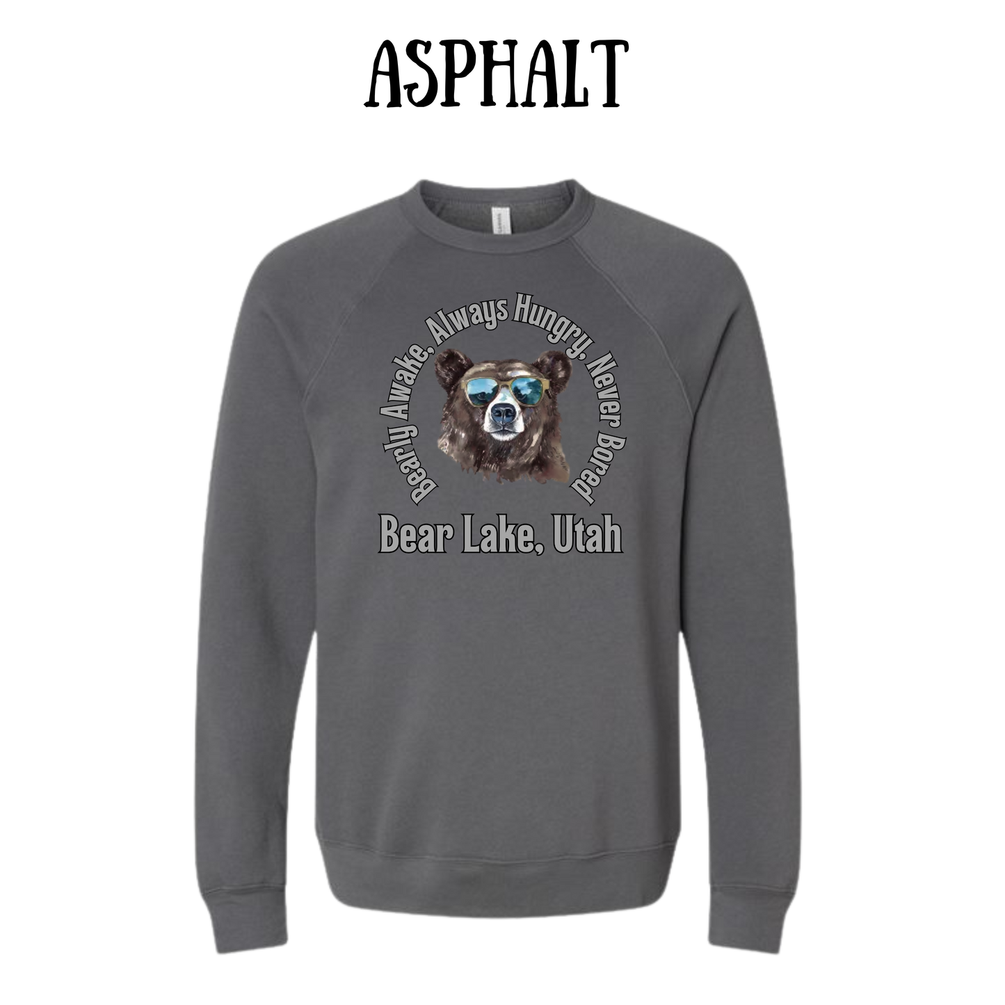CP - Bear Lake Utah - Sponge Fleece Raglan Sweatshirt - Greens, Neutrals