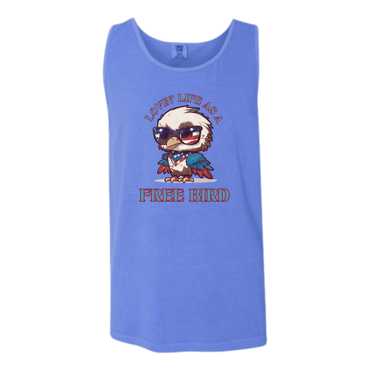 Lovin' Life as a Free Bird - Comfort Colors - Unisex Tank - Neutral Colors & Blues