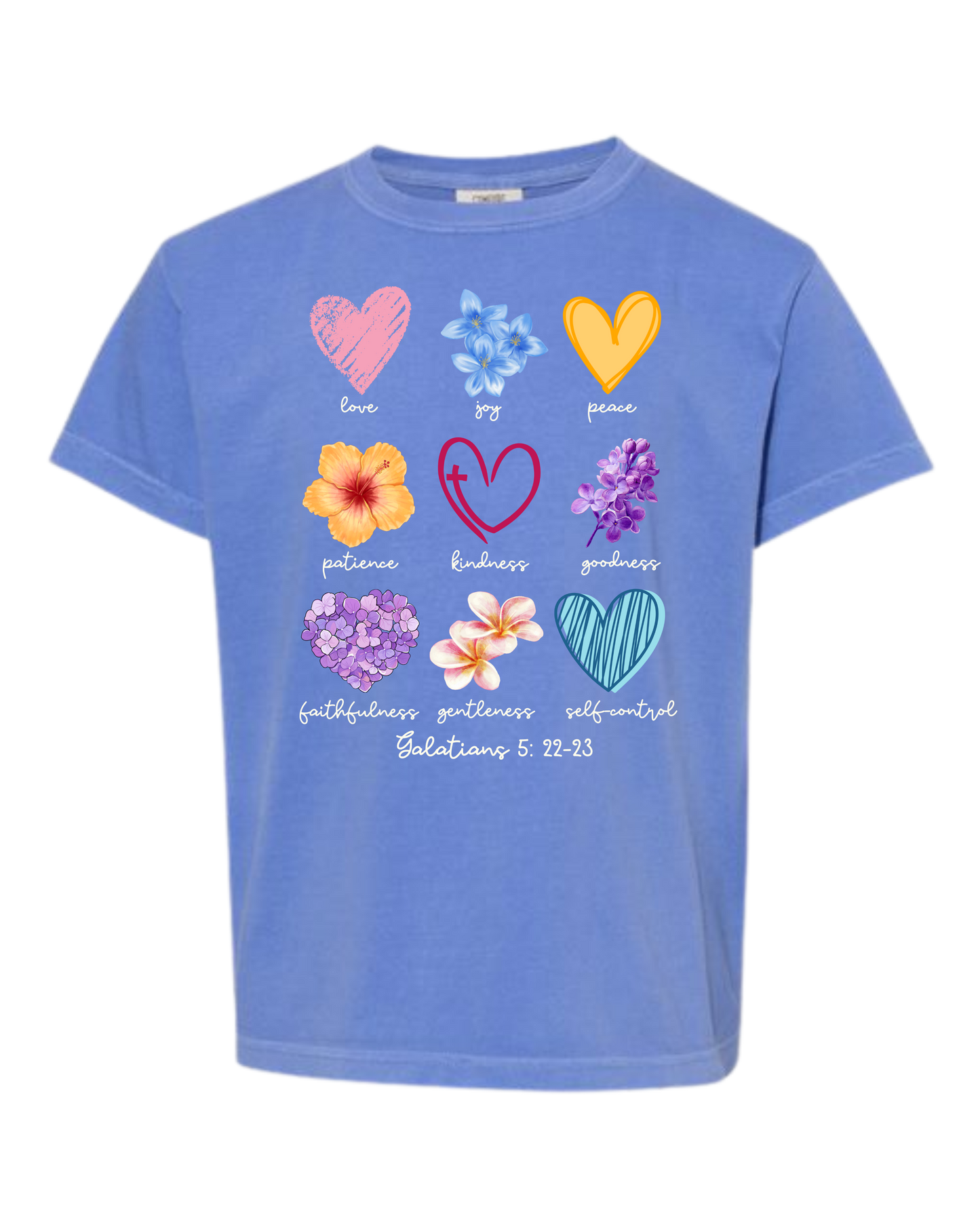 Galatians 5 - Spring - Comfort Colors - Heavyweight Youth Tee - Neutral Colors & Blues