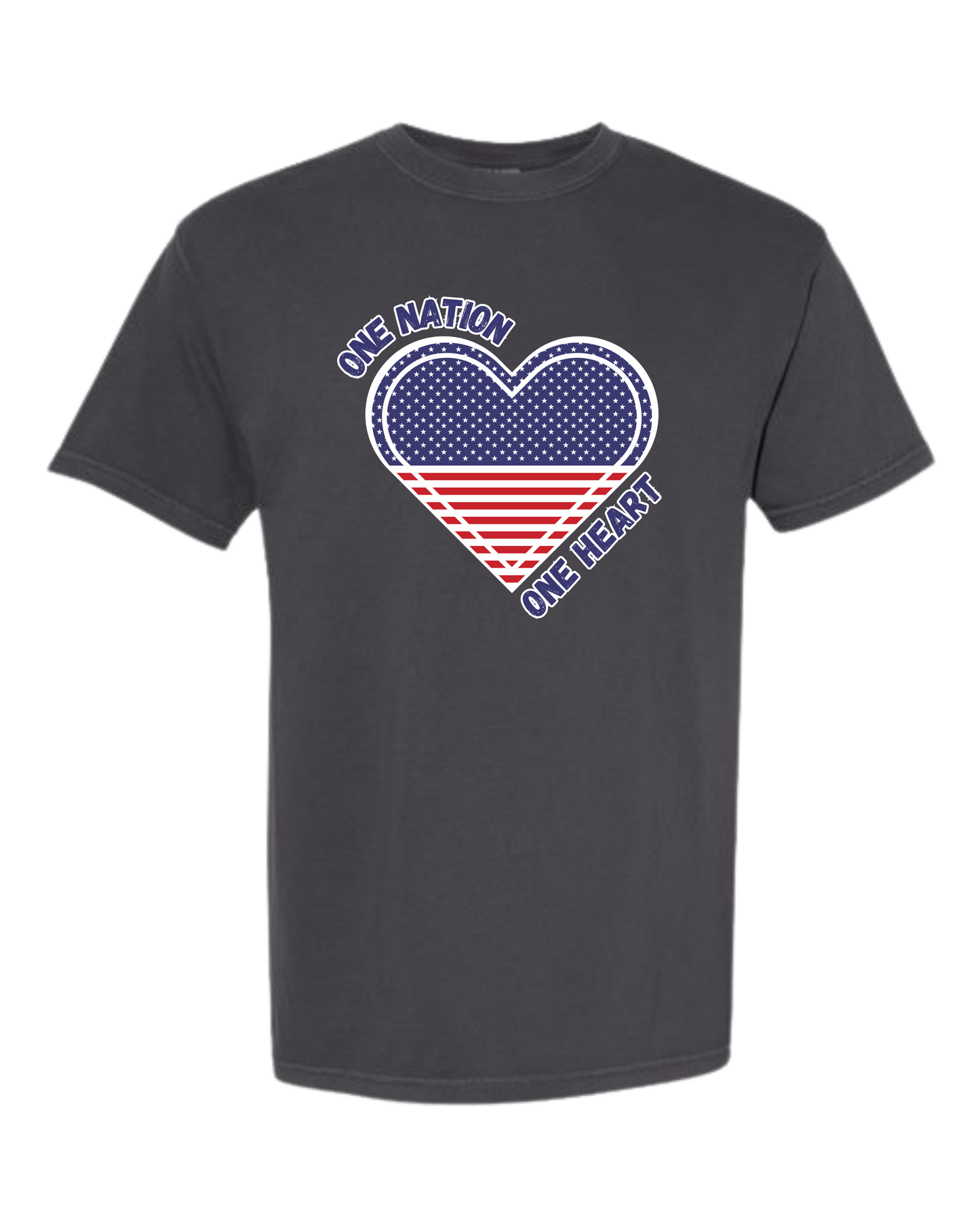 One Nation One Heart - Comfort Colors - Heavyweight Unisex Tee - Neutral Colors
