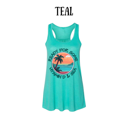 VP - Ready For Some Vitamin D & Sea - Women's Flowy Racerback Tank