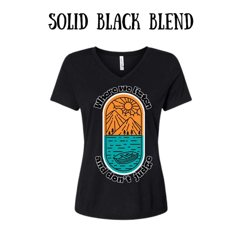 CP - Where We Listen and Don't Judge - Women's V-Neck - Assorted Colors