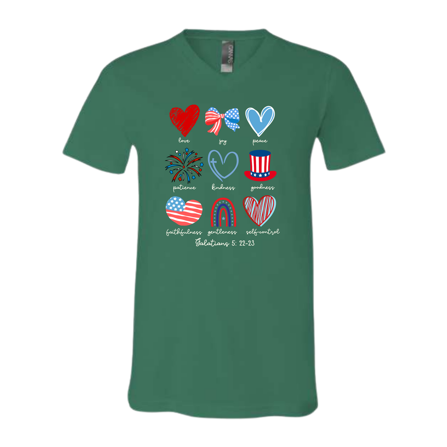 Galatians 5 - Patriotic - Bella+Canvas - Unisex V-Neck - Assorted Colors