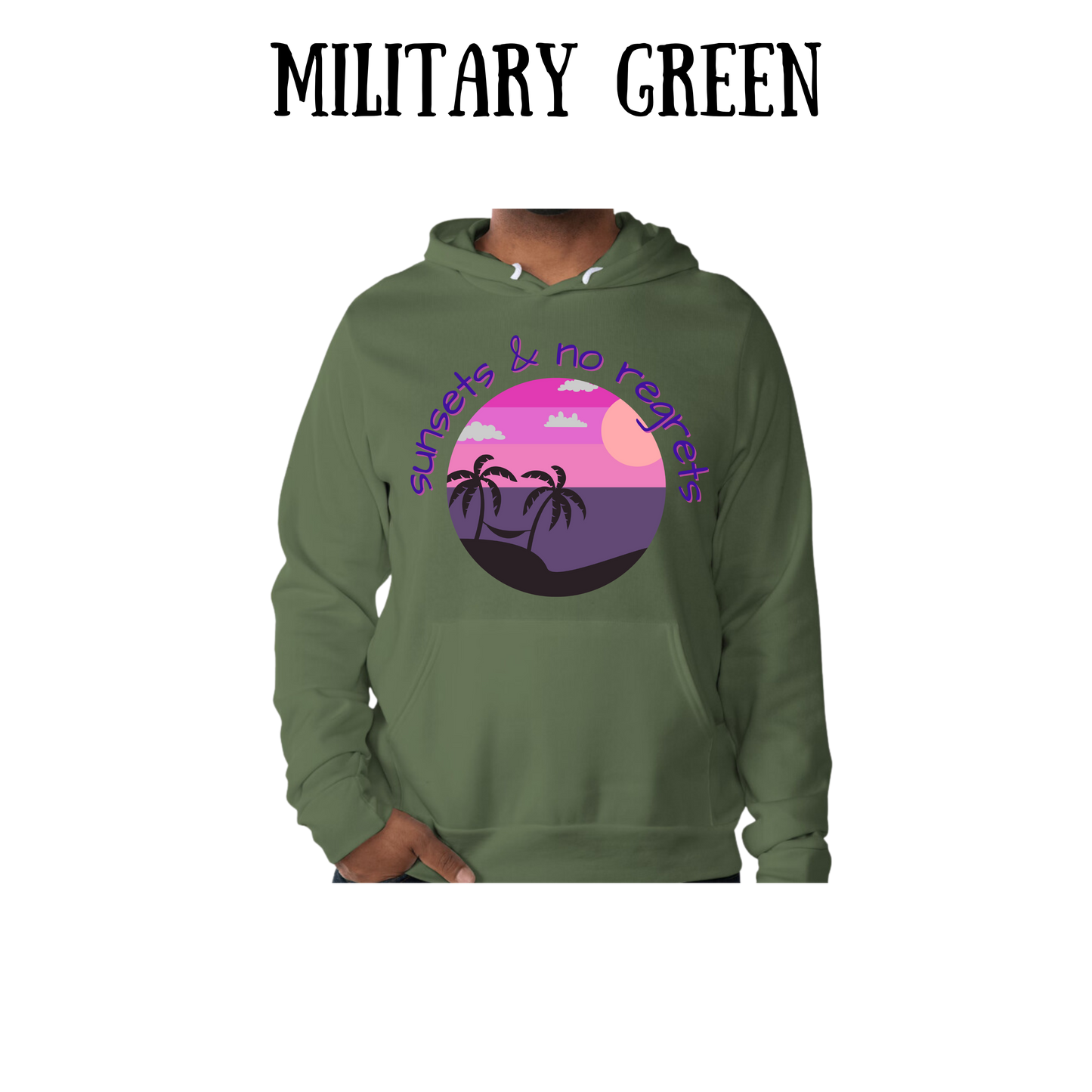 VP - Sunsets & No Regrets - Sponge Fleece Hoodie - Greens, Neutrals