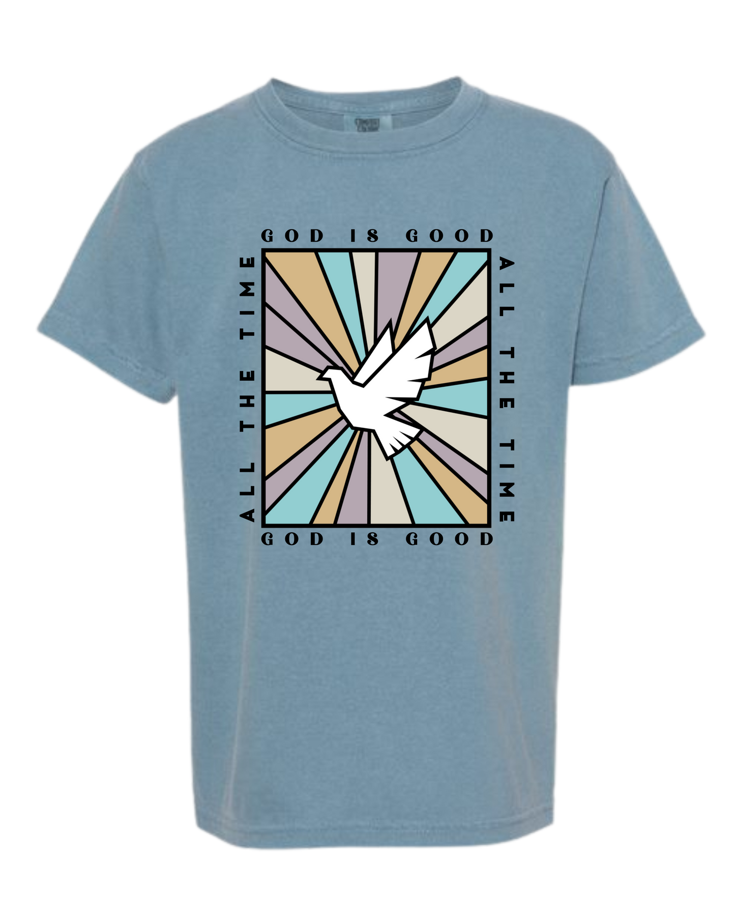 God Is Good - Comfort Colors - Heavyweight Youth Tee - Neutral Colors & Blues