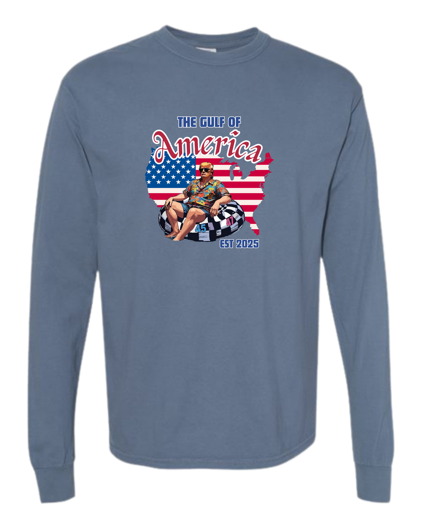 The Gulf of America - Comfort Colors - Heavyweight Long Sleeve Tee - Blues & Greens