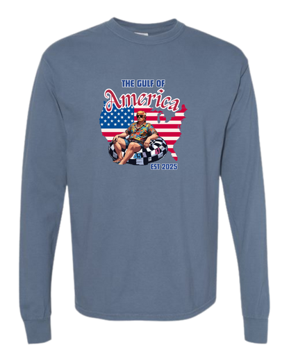 The Gulf of America - Comfort Colors - Heavyweight Long Sleeve Tee - Blues & Greens