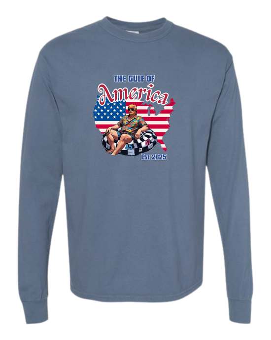 The Gulf of America - Comfort Colors - Heavyweight Long Sleeve Tee - Blues & Greens