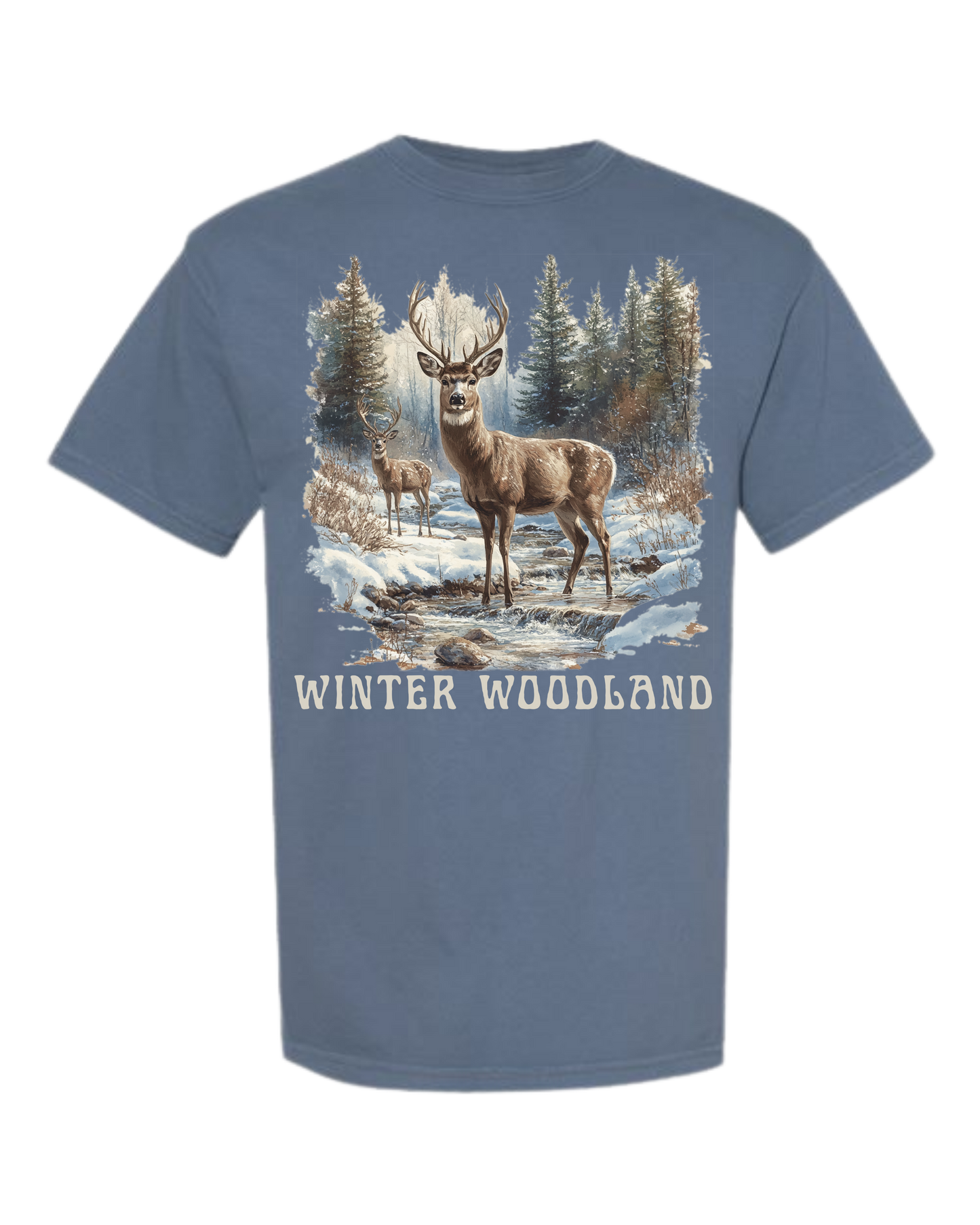 Winter Woodland - Comfort Colors - Heavyweight Unisex Tee - Blues
