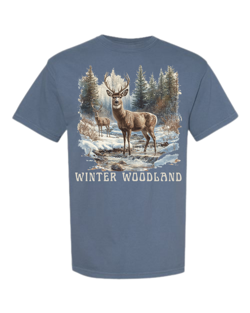 Winter Woodland - Comfort Colors - Heavyweight Unisex Tee - Blues