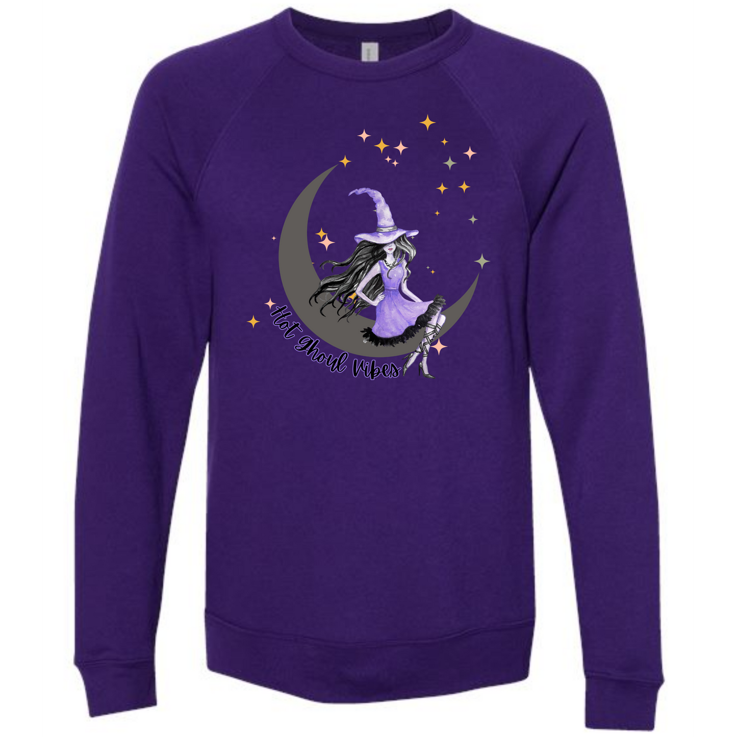 HP - Hot Ghoul Vibes - Sponge Fleece Raglan Sweatshirt - Blues, Purples