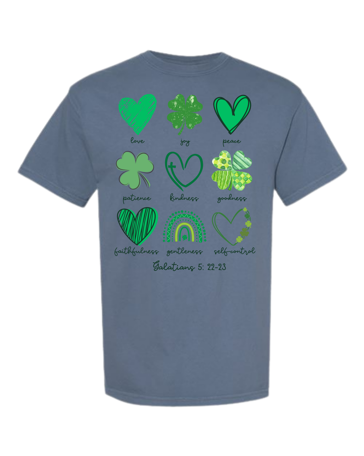 Galatians 5 - St Patrick's Day - Comfort Colors - Heavyweight Unisex Tee - Blues