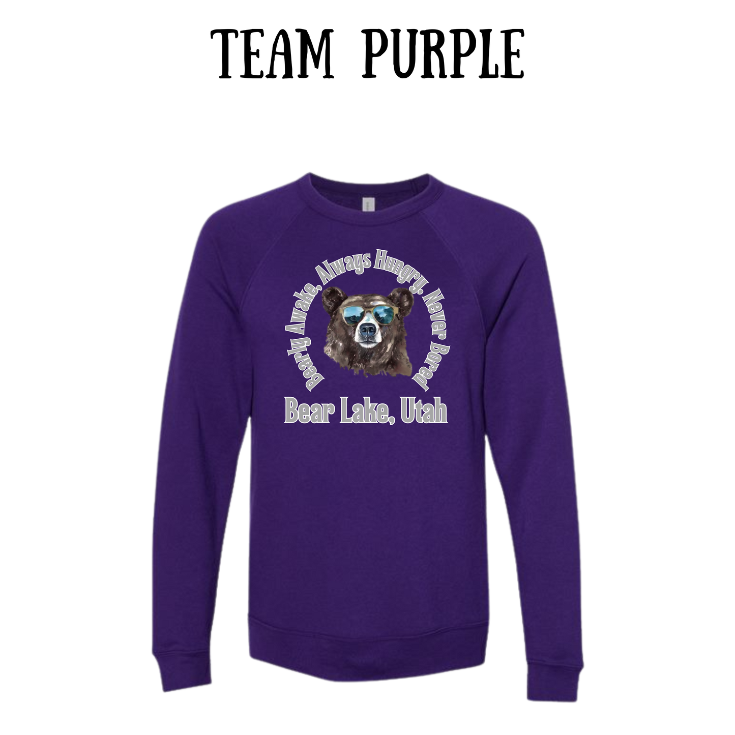 CP - Bear Lake Utah - Sponge Fleece Raglan Sweatshirt - Blues, Purples