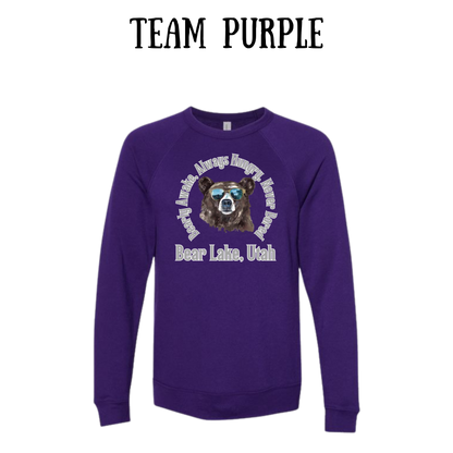 CP - Bear Lake Utah - Sponge Fleece Raglan Sweatshirt - Blues, Purples