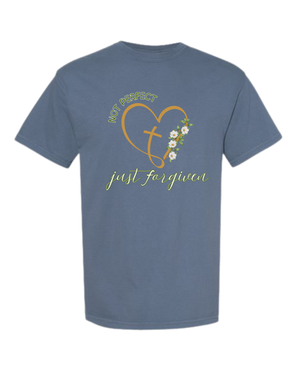 Not Perfect Just Forgiven - Comfort Colors - Heavyweight Unisex Tee - Blues