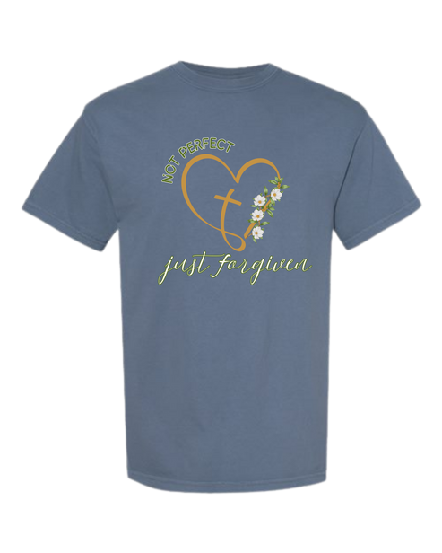 Not Perfect Just Forgiven - Comfort Colors - Heavyweight Unisex Tee - Blues