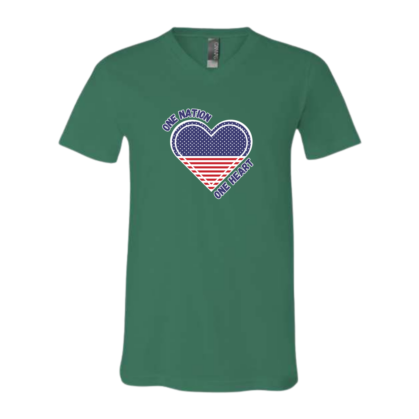 One Nation One Heart - Bella+Canvas - Unisex V-Neck - Assorted Colors