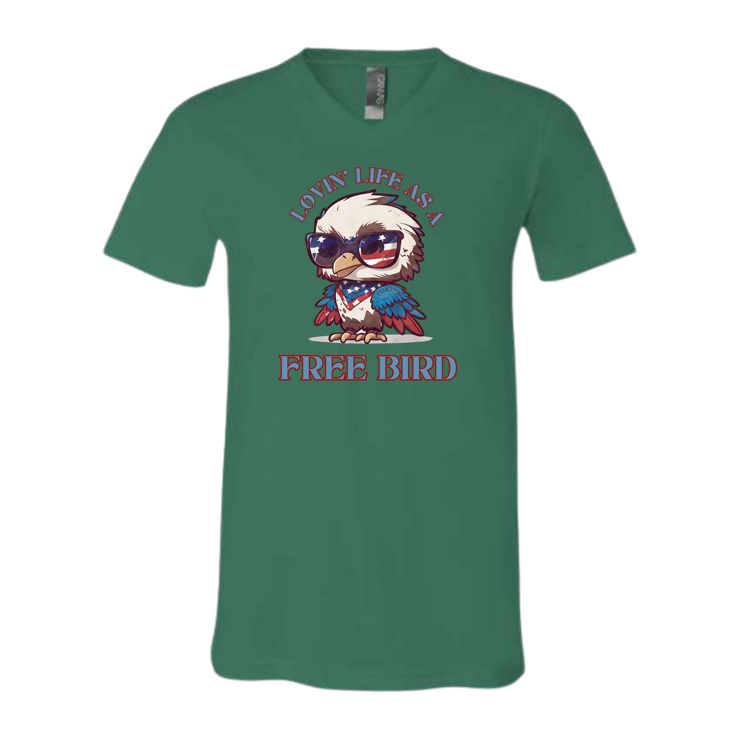 Lovin' Life as a Free Bird - Bella+Canvas - Unisex V-Neck - Assorted Colors