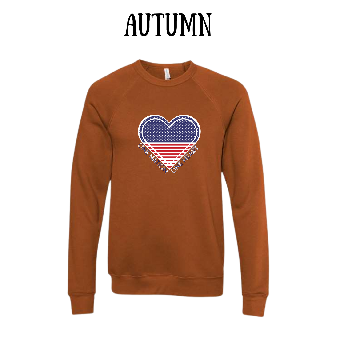 PP - One Nation One Heart - Sponge Fleece Raglan Sweatshirt - Assorted Colors