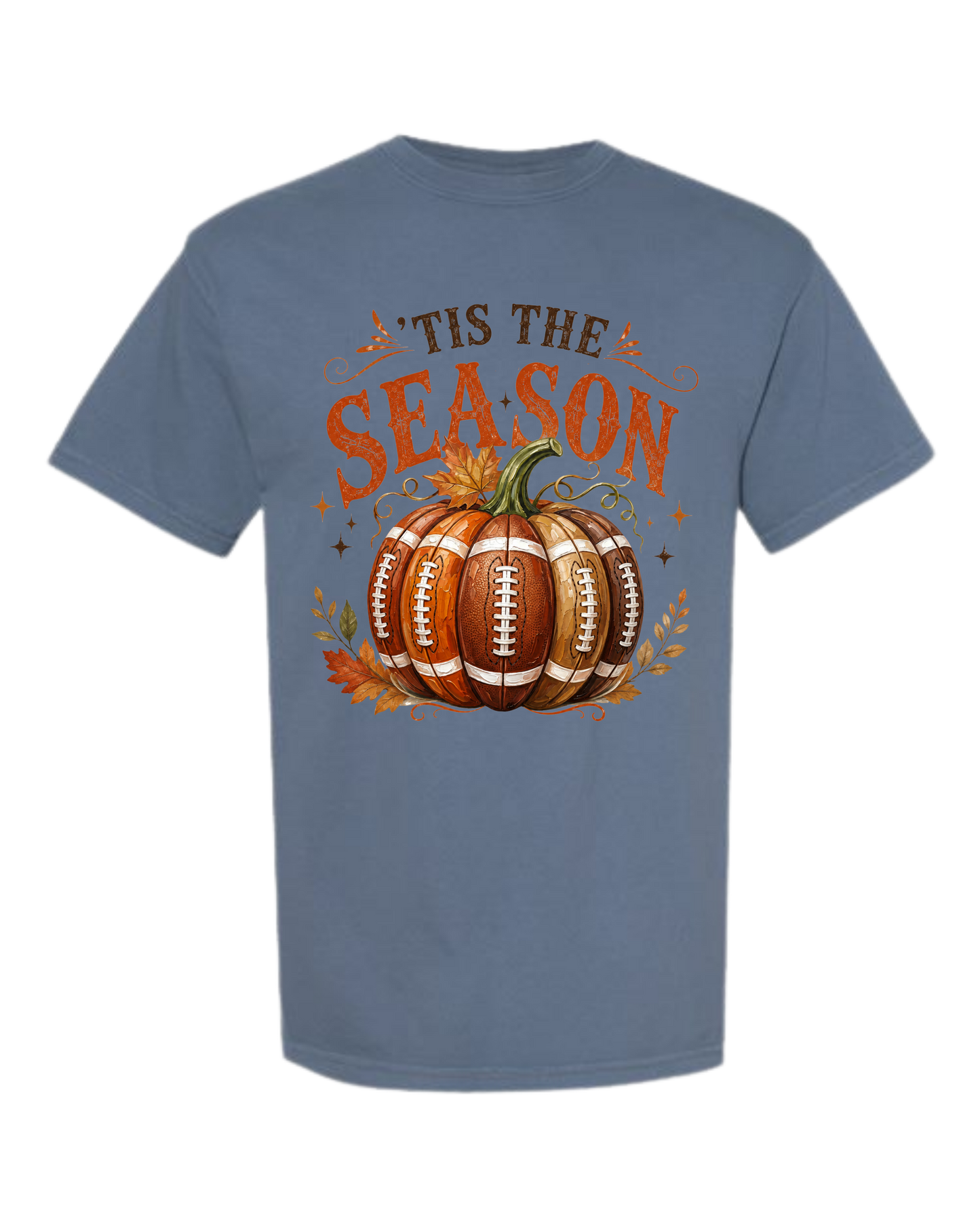 'Tis Football Season - Comfort Colors - Heavyweight Unisex Tee - Blues