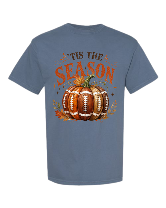 'Tis Football Season - Comfort Colors - Heavyweight Unisex Tee - Blues