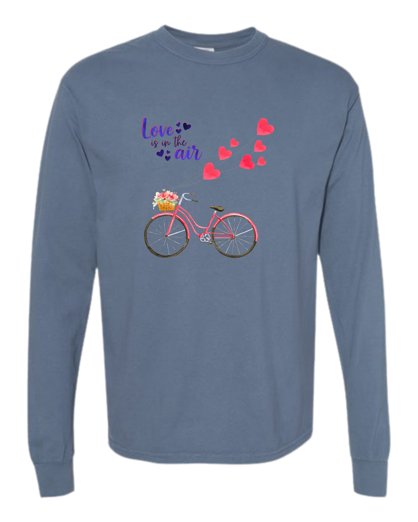 Love is in the Air - Comfort Colors - Heavyweight Long Sleeve Tee - Blues & Greens