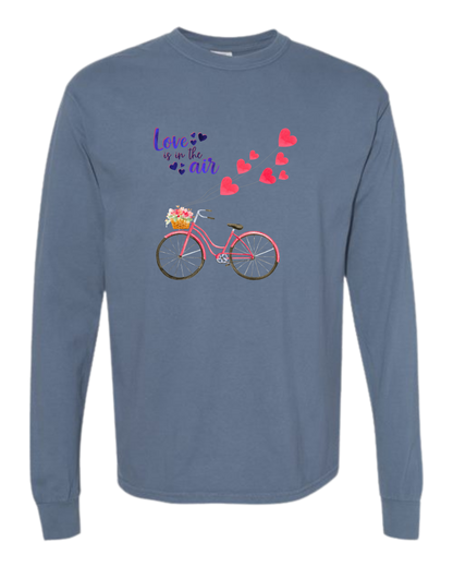Love is in the Air - Comfort Colors - Heavyweight Long Sleeve Tee - Blues & Greens