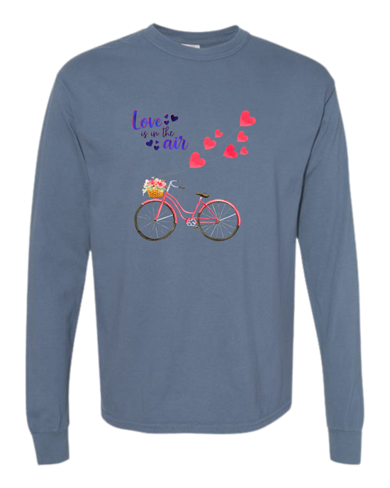 Love is in the Air - Comfort Colors - Heavyweight Long Sleeve Tee - Blues & Greens