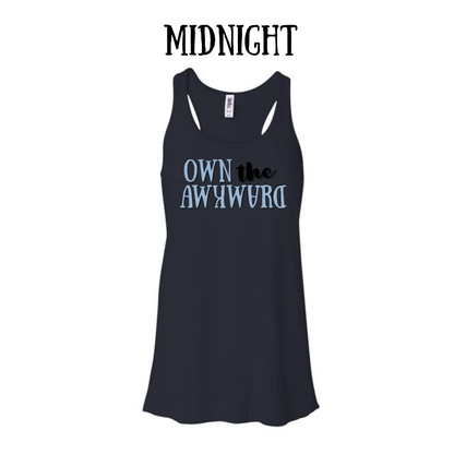own the awkward - women's flowy racerback tank